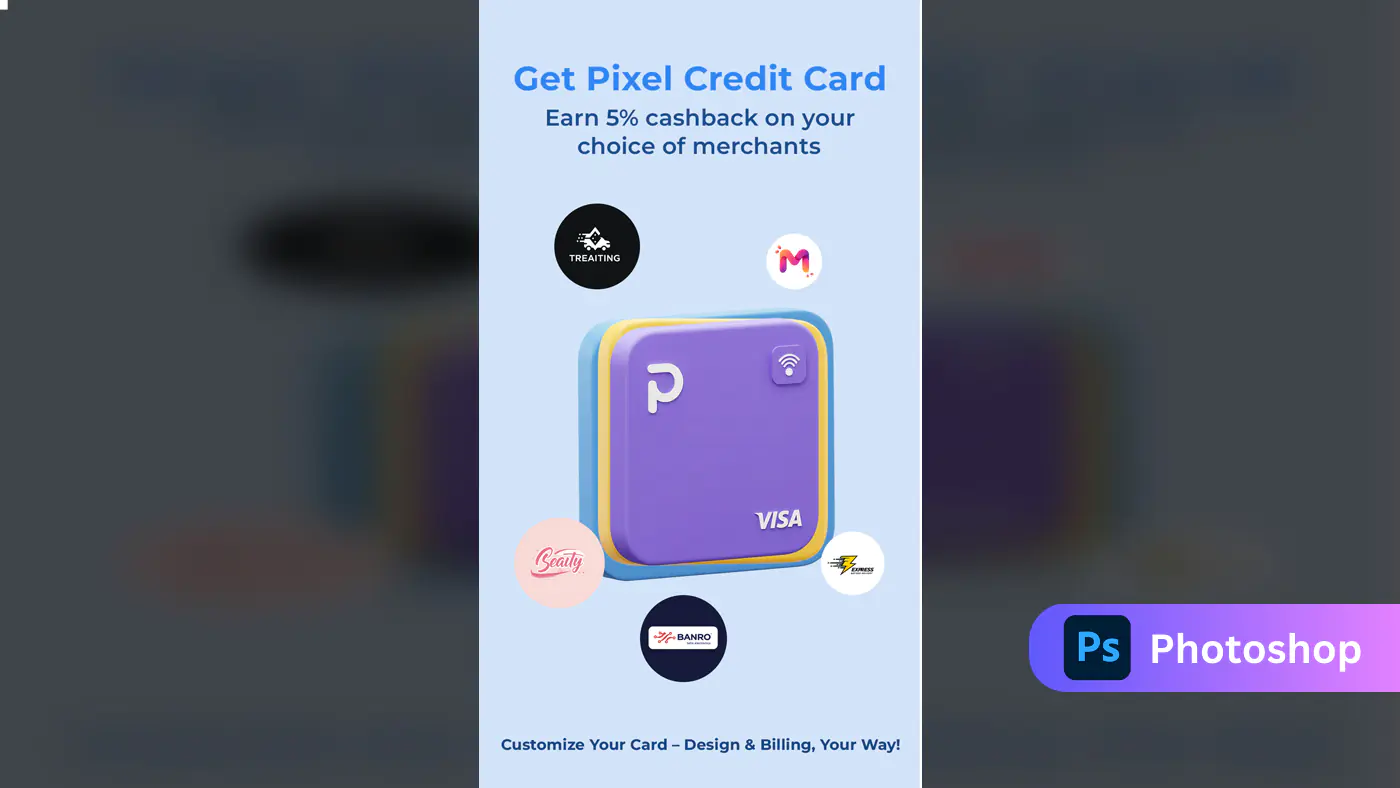 Pixel Credit Card Promo Banner