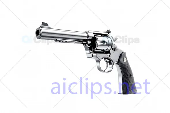 Sleek 3D Chrome Revolver Model - High-Detail Handgun