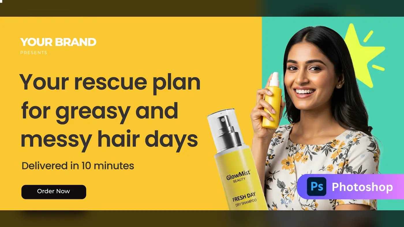 Hair Care Product Delivery Banner Template