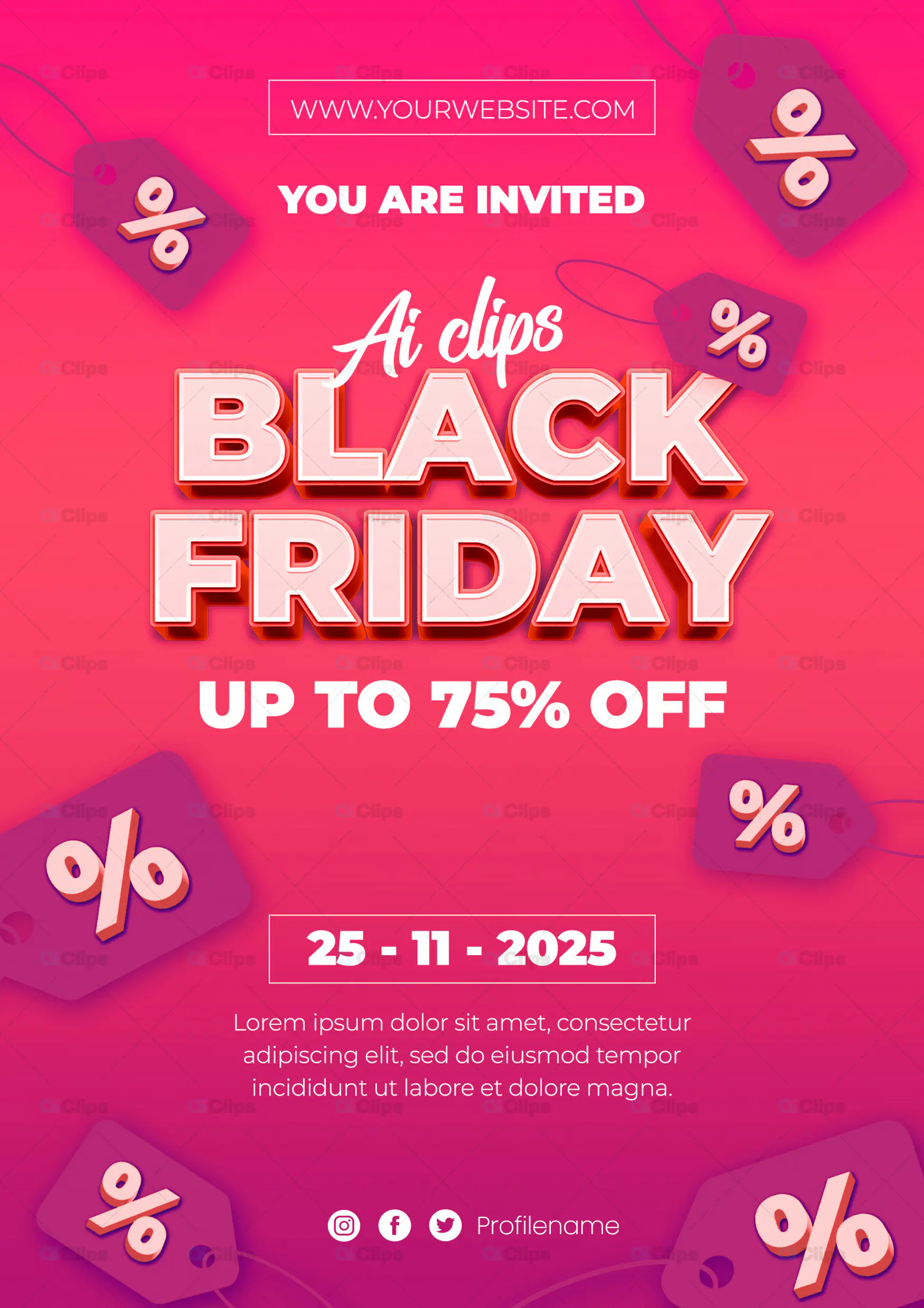 Black Friday Sale Poster PSD Template