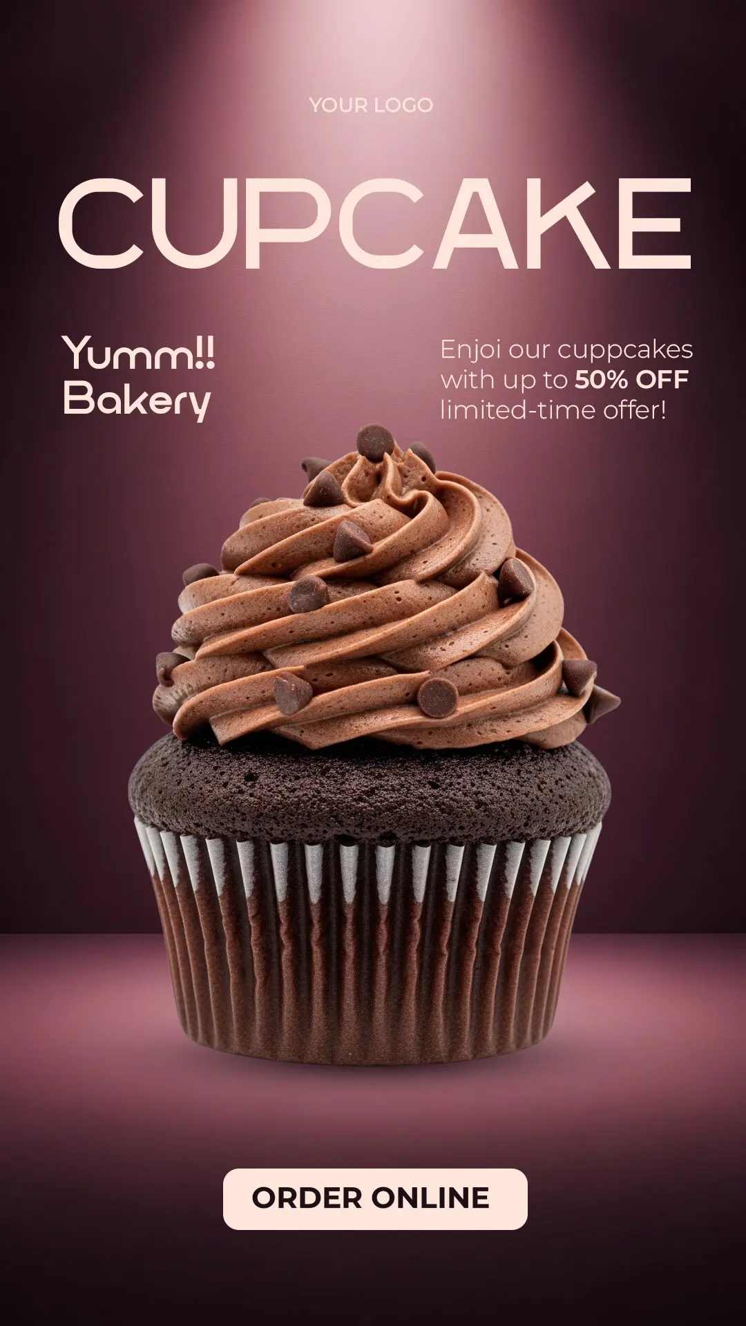 Gourmet Cupcake Ad Template