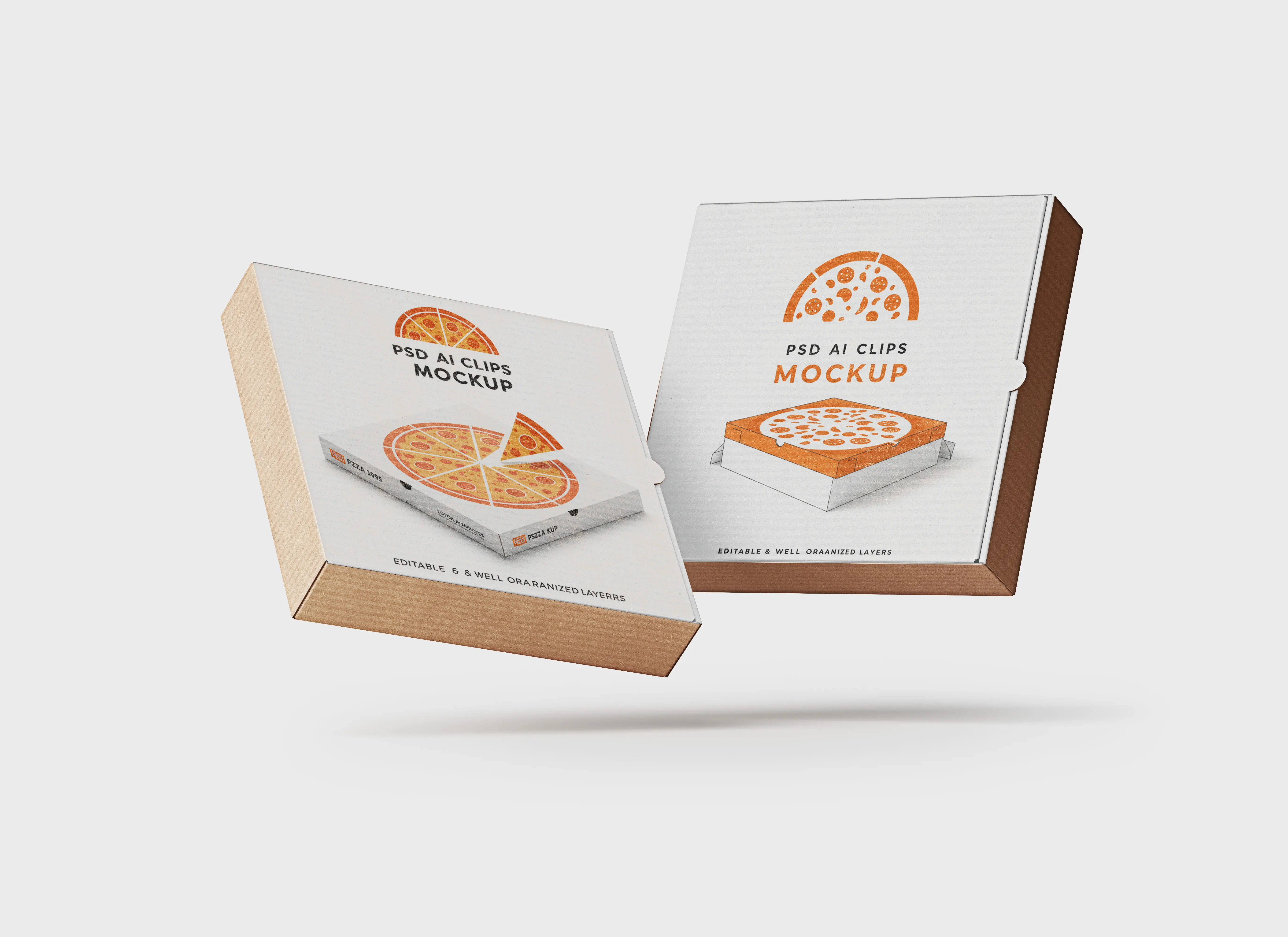 Minimal Floating Pizza Box Mockup