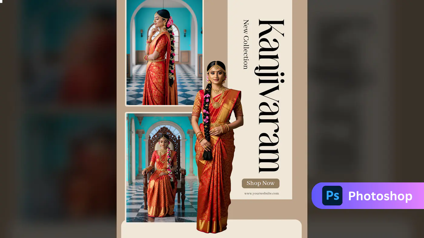 Kanjivaram Saree Collection Ad Template