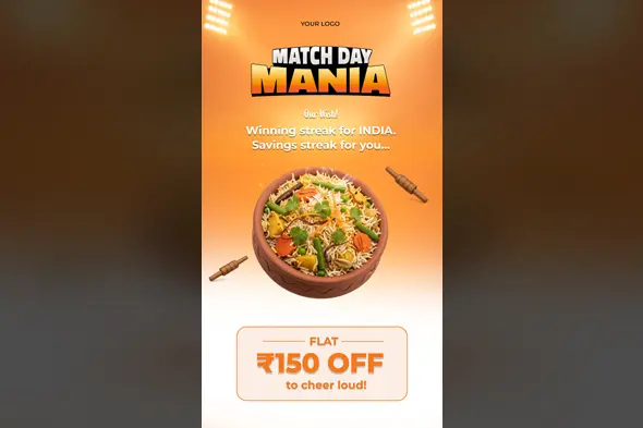 Cricket Match Food Promo Banner Template