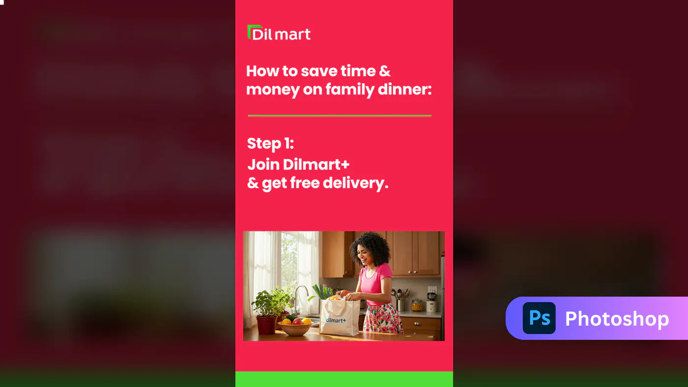 Dilmart+ Grocery Delivery Ad Template