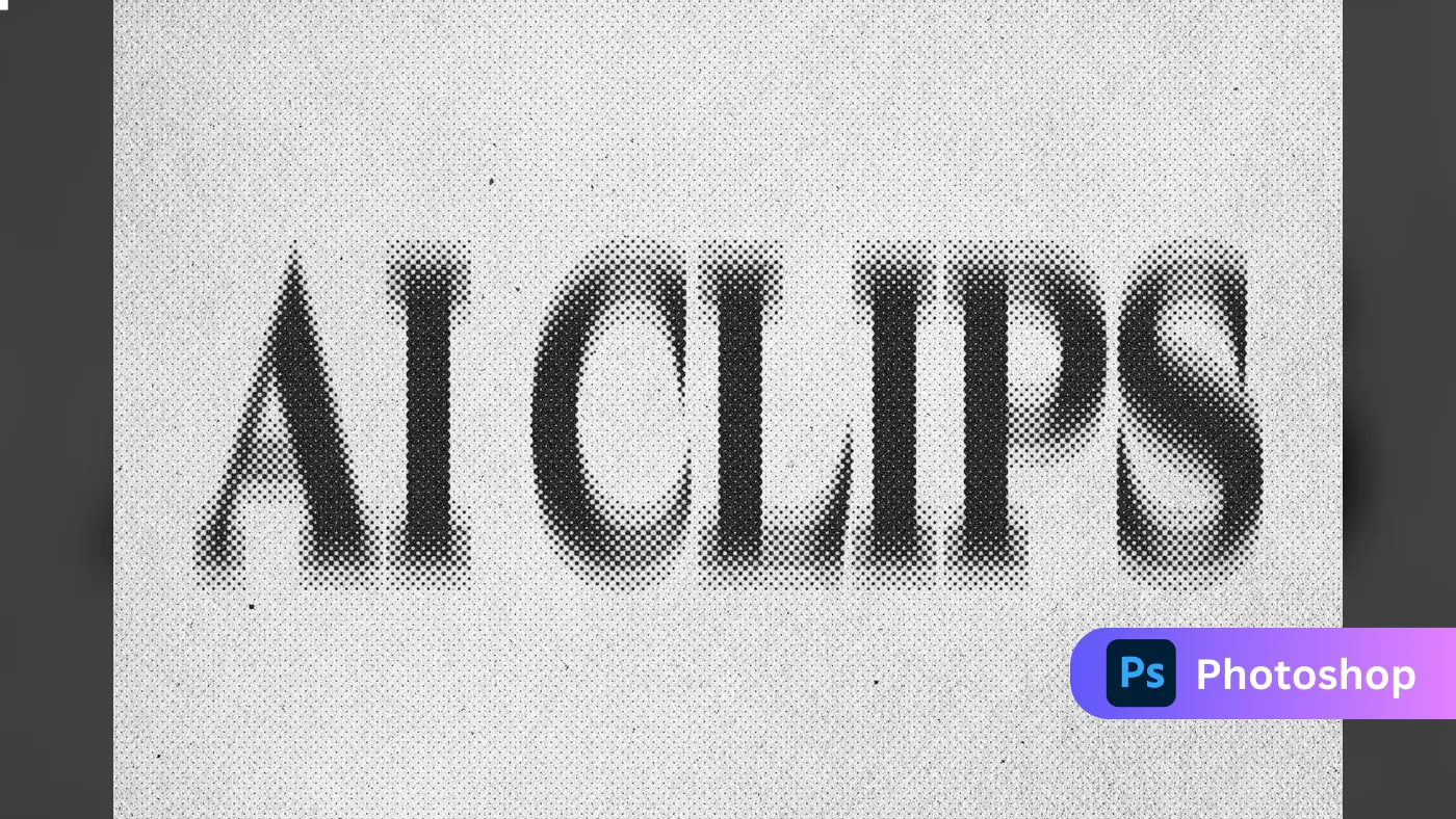 Vintage Paper Halftone Print Text Effect