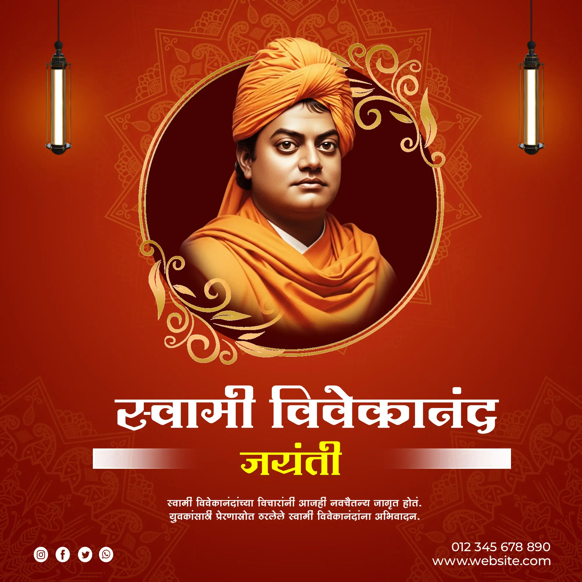 Swami Vivekananda Jayanti Celebration Template
