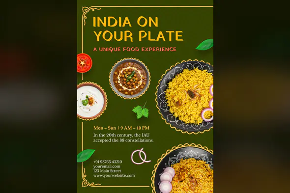 Indian Cuisine Restaurant Flyer Template