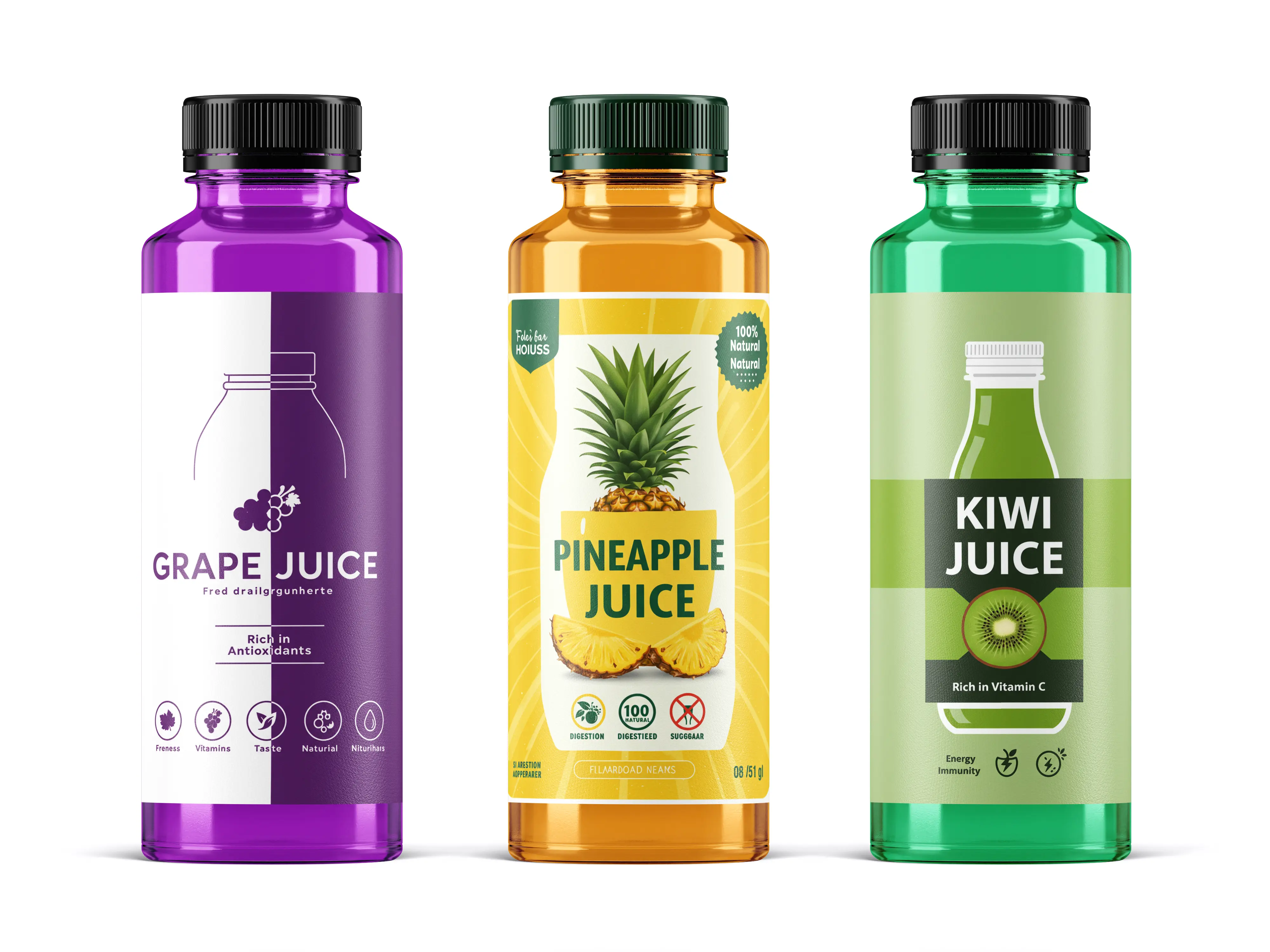 Organic Fruit Drink Bottle Design Template