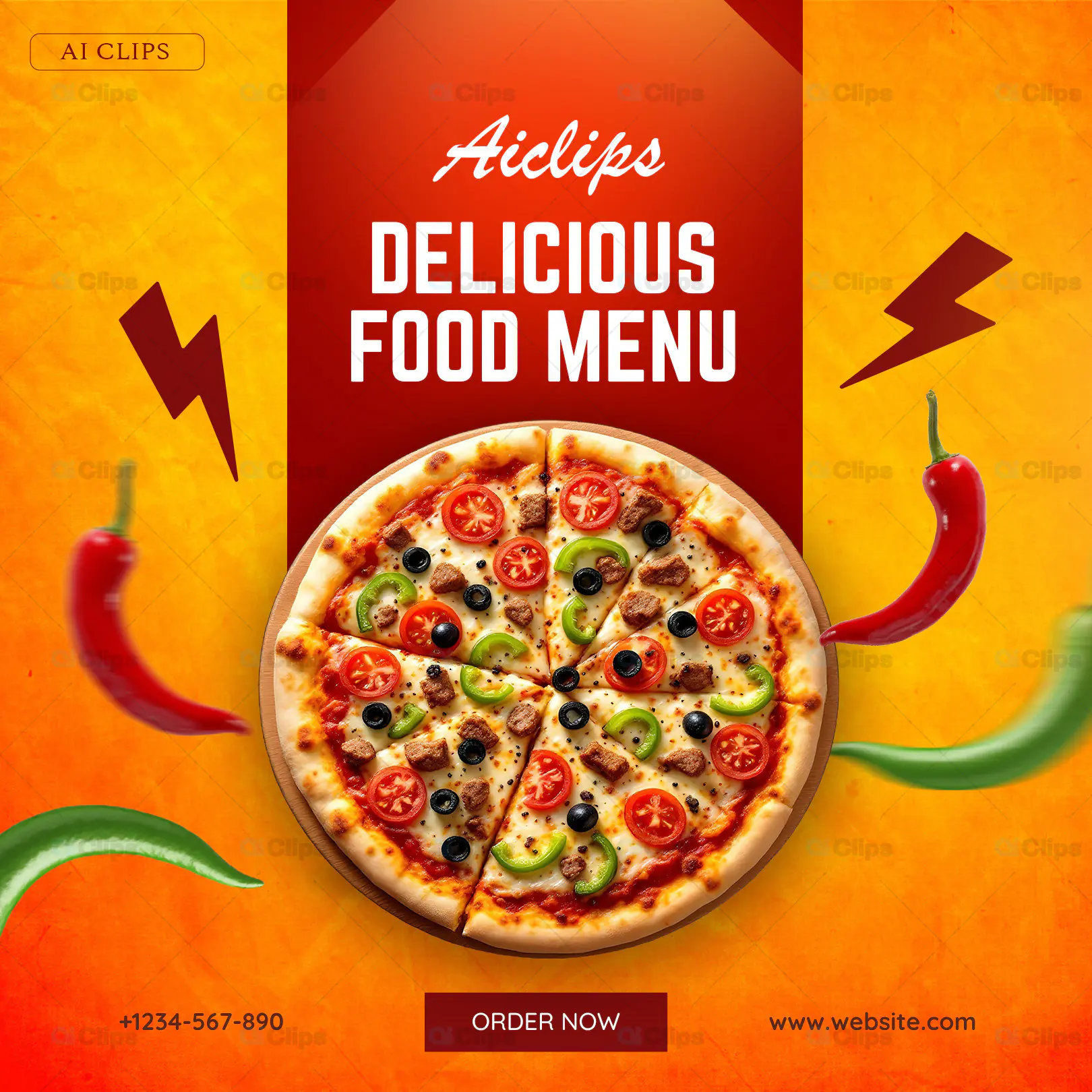 Food Menu Promotion Banner PSD Template