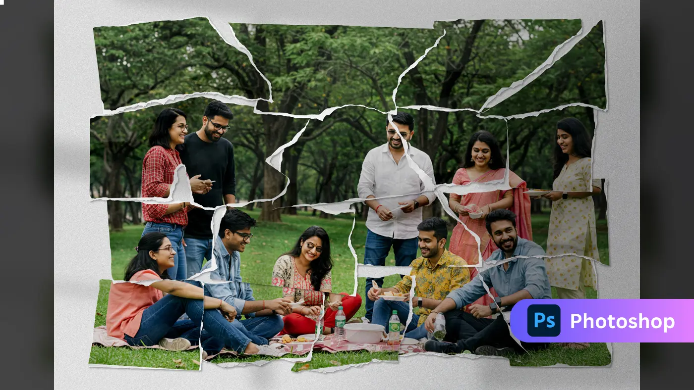 Ripped Paper Picnic Effect