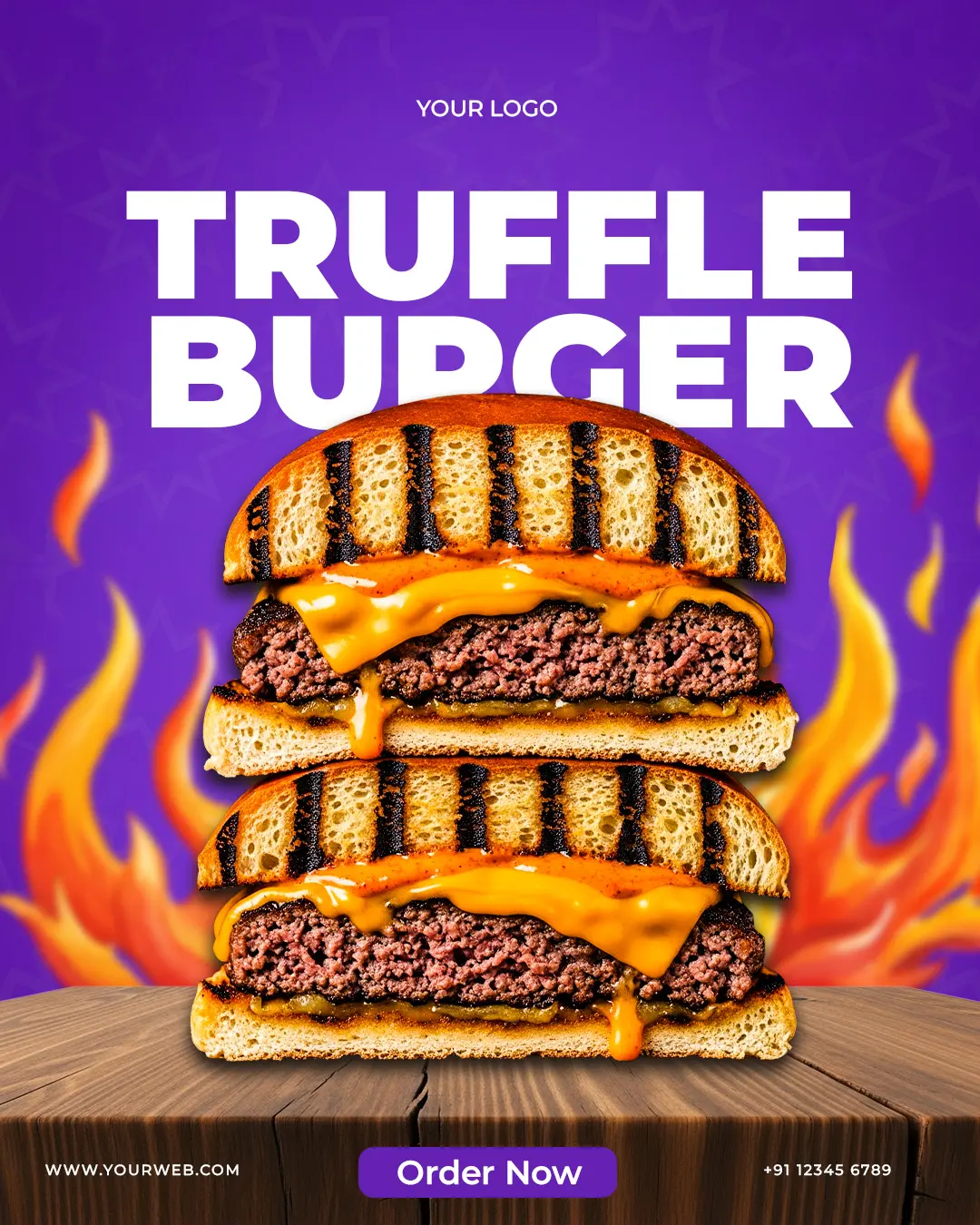 Gourmet Burger Social Media  Template