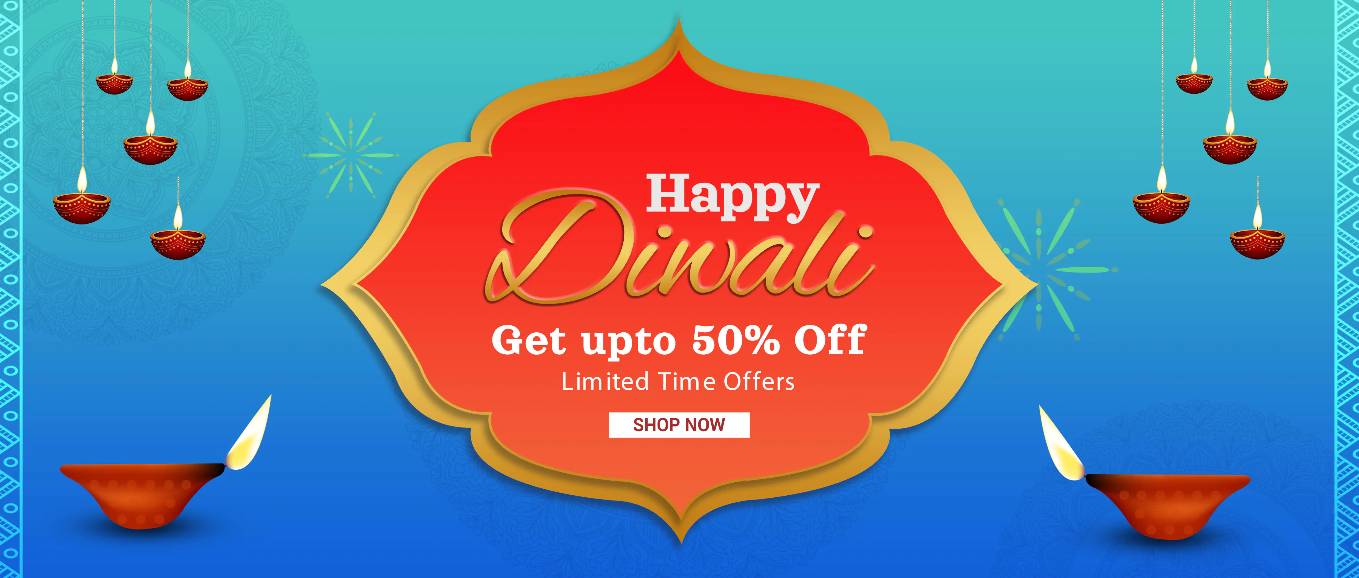 Diwali Sale Banner with Festive Elements