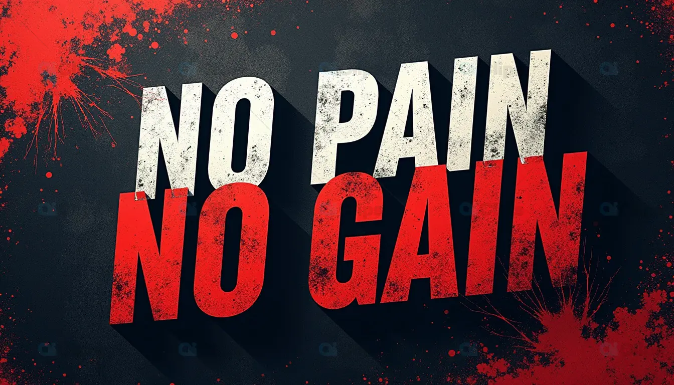 No Pain No Gain Motivational Fitness Graphic
