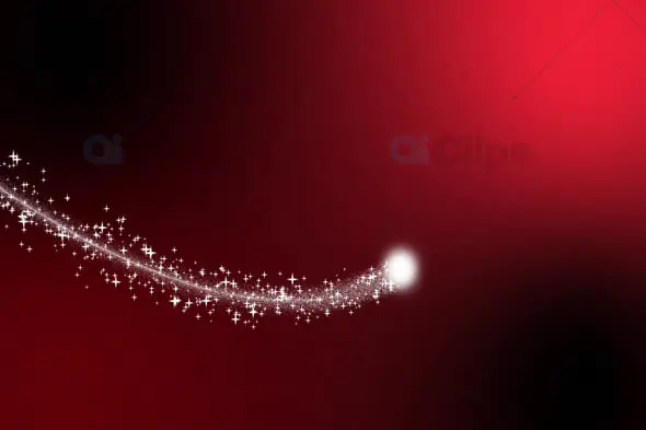 Sparkling White Light Trail on Red Gradient Background