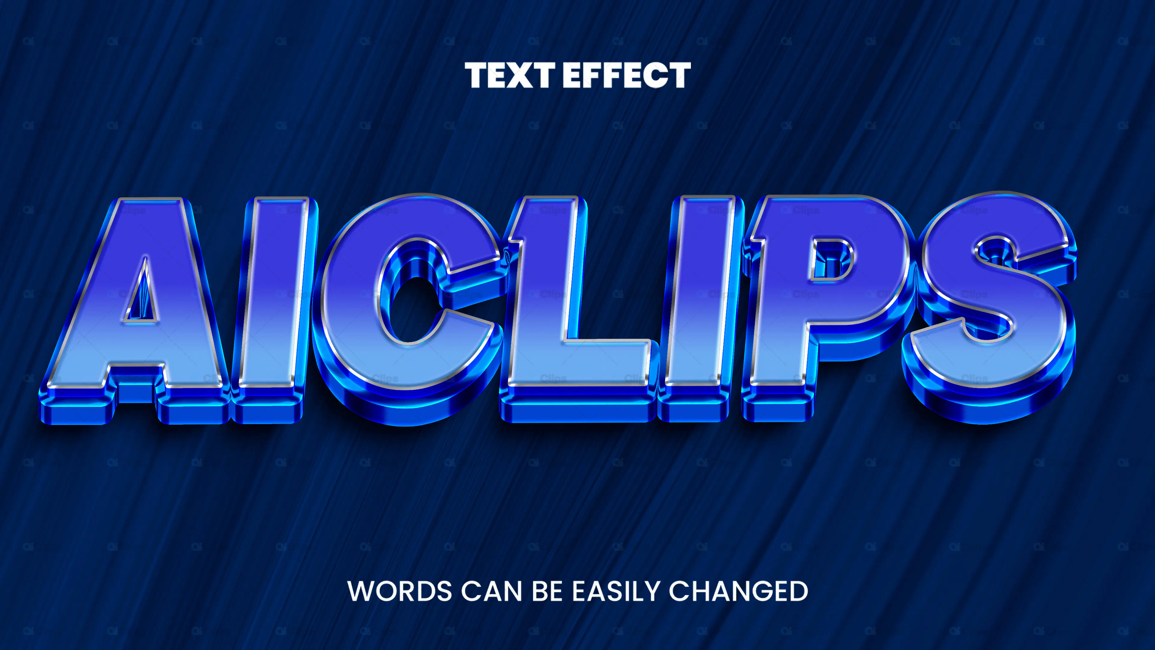 Metallic Blue 3D Text Effect PSD