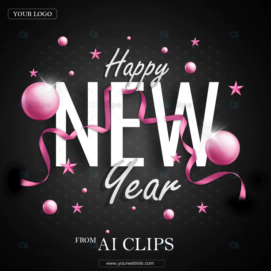 Happy New Year Greeting PSD Template