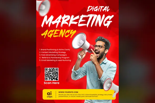 Red Promotional Banner Digital Marketing Agency Template