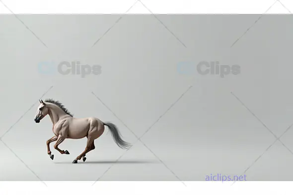 Minimalist Running Horse on Grey Background