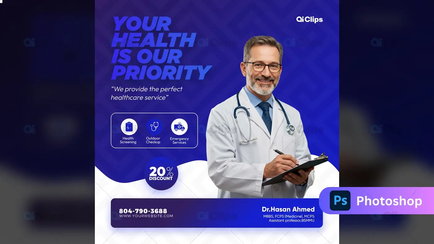 Professional Healthcare Services Social Media Template