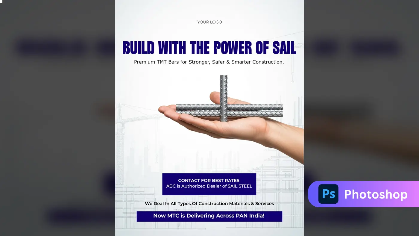 Steel TMT Bars Promotional Flyer Template
