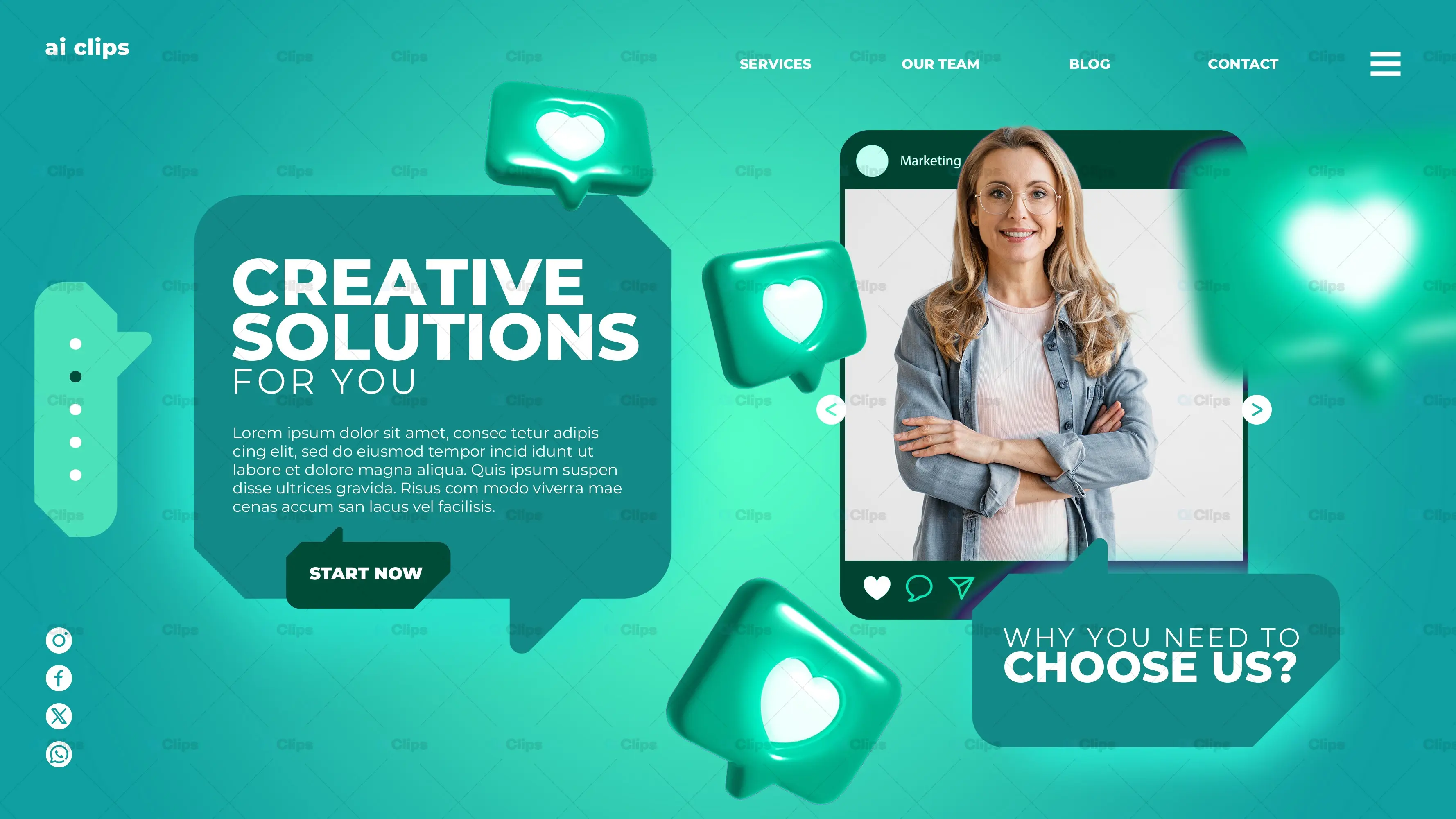 Creative Agency Web Banner PSD Template
