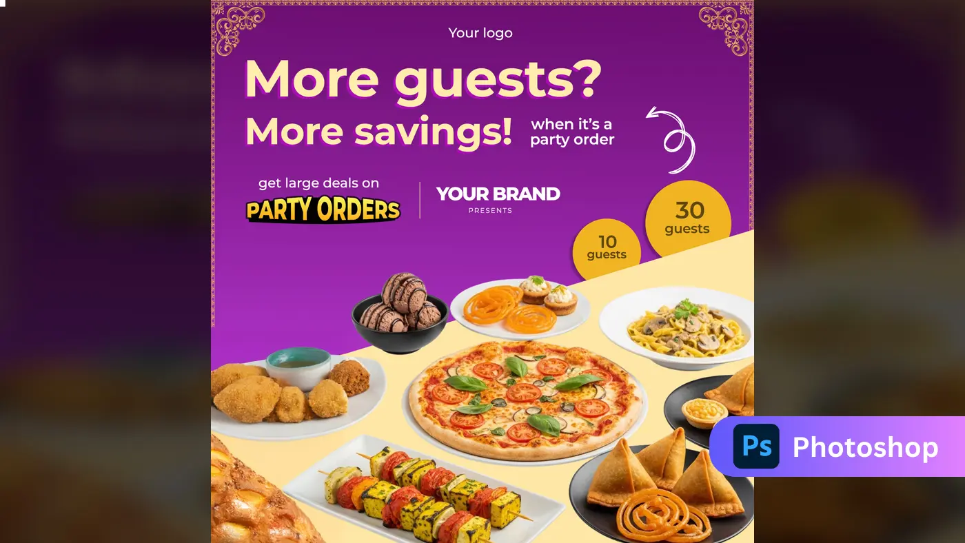 Party Catering Group Discount Banner Template