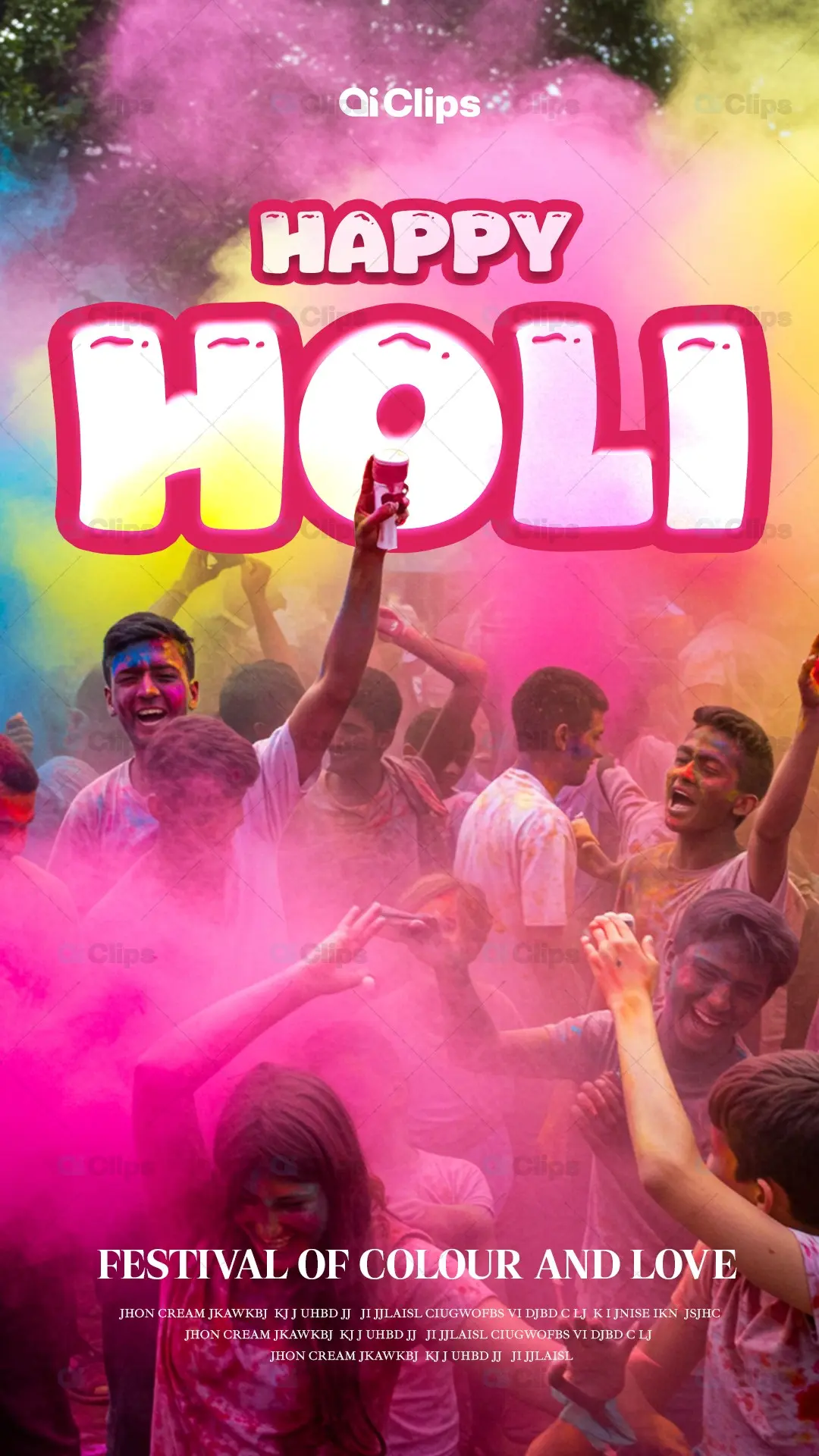 Vibrant Holi Festival Photoshop PSD Template | AIClips