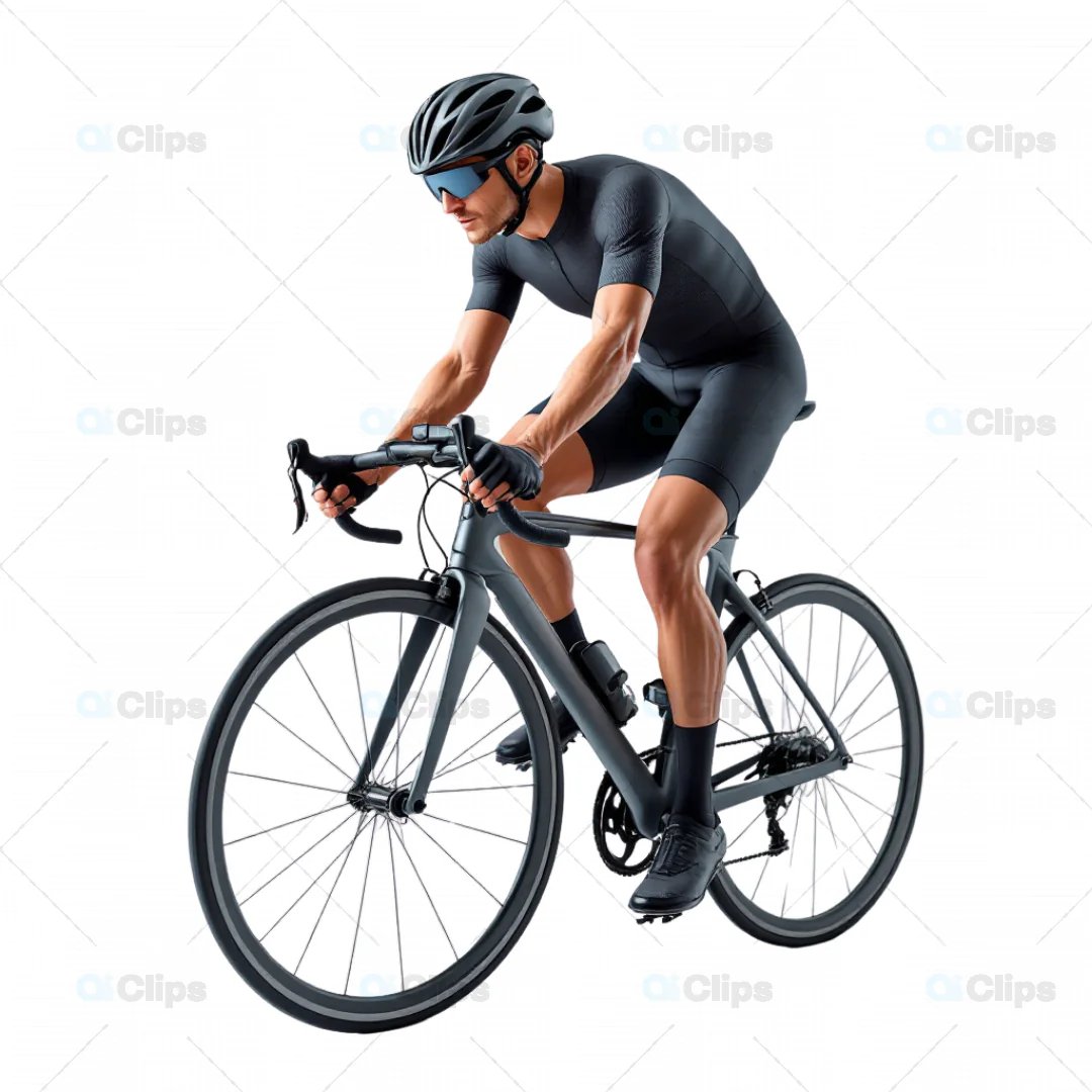 Professional Cyclist on Road Bike - 3D Model