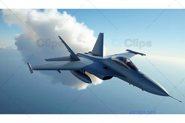 Fighter Jet in Flight – High-Speed Aerial Military Aircraft