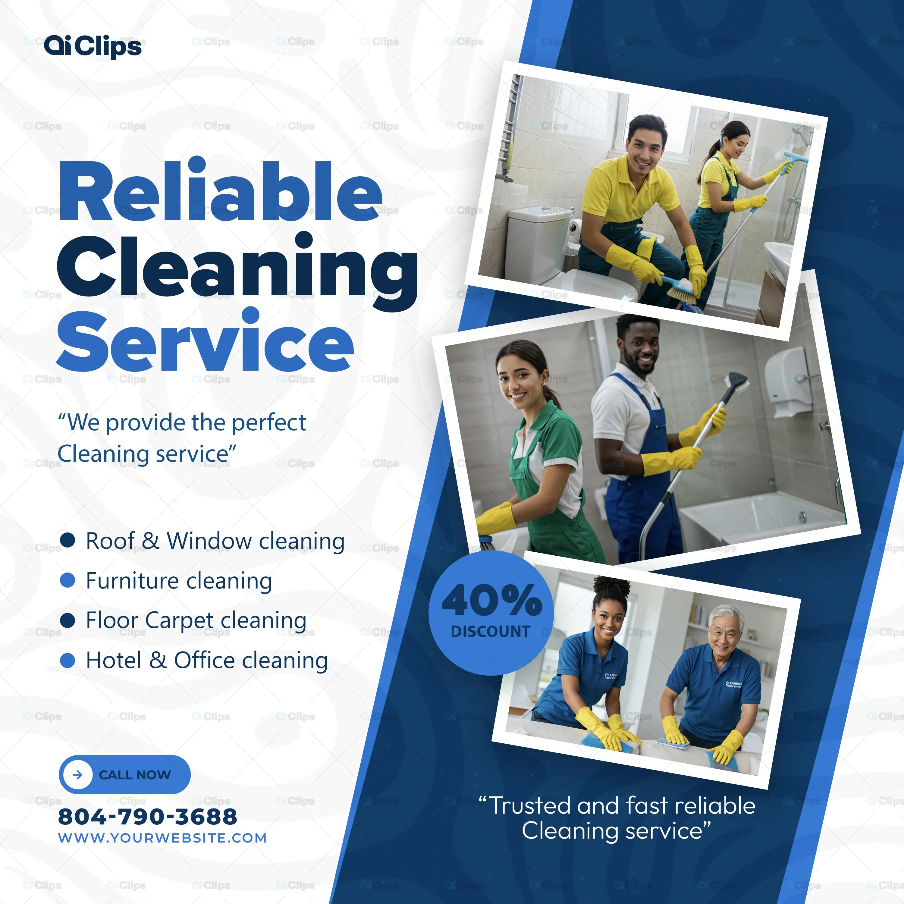 Professional Cleaning Service Company Marketing Design Template