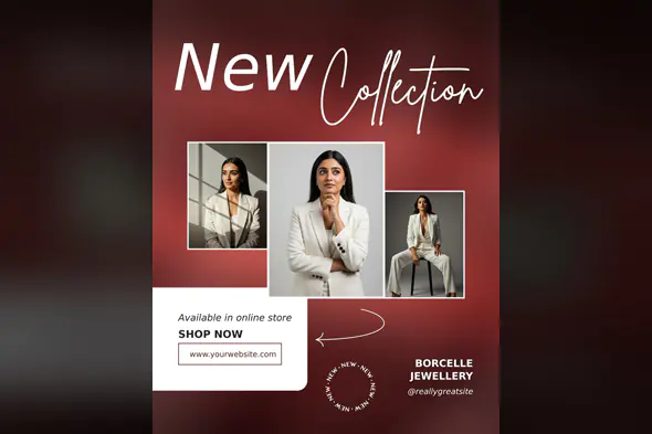 Elegant White Suit Collection Promo Template