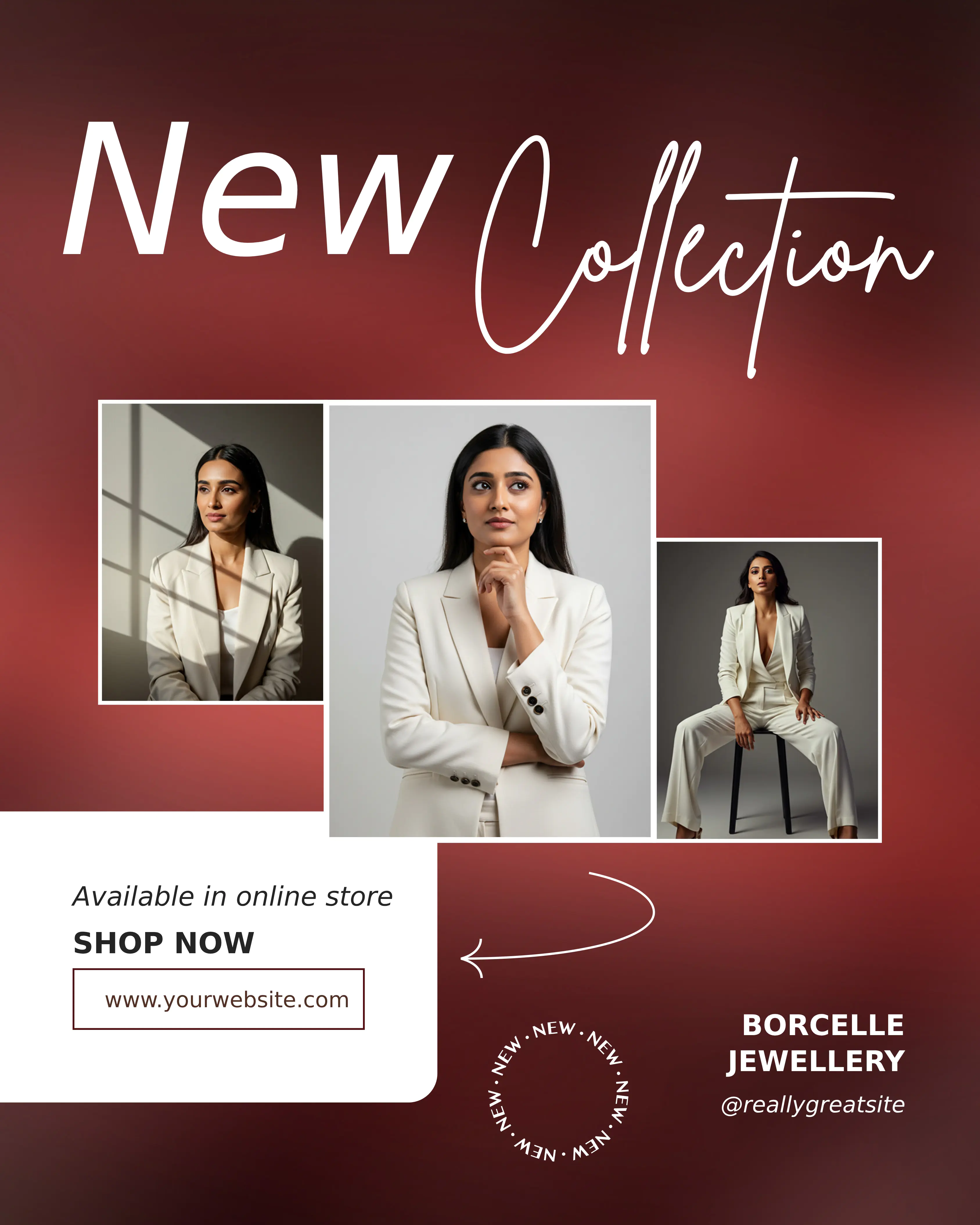 Elegant White Suit Collection Promo Template