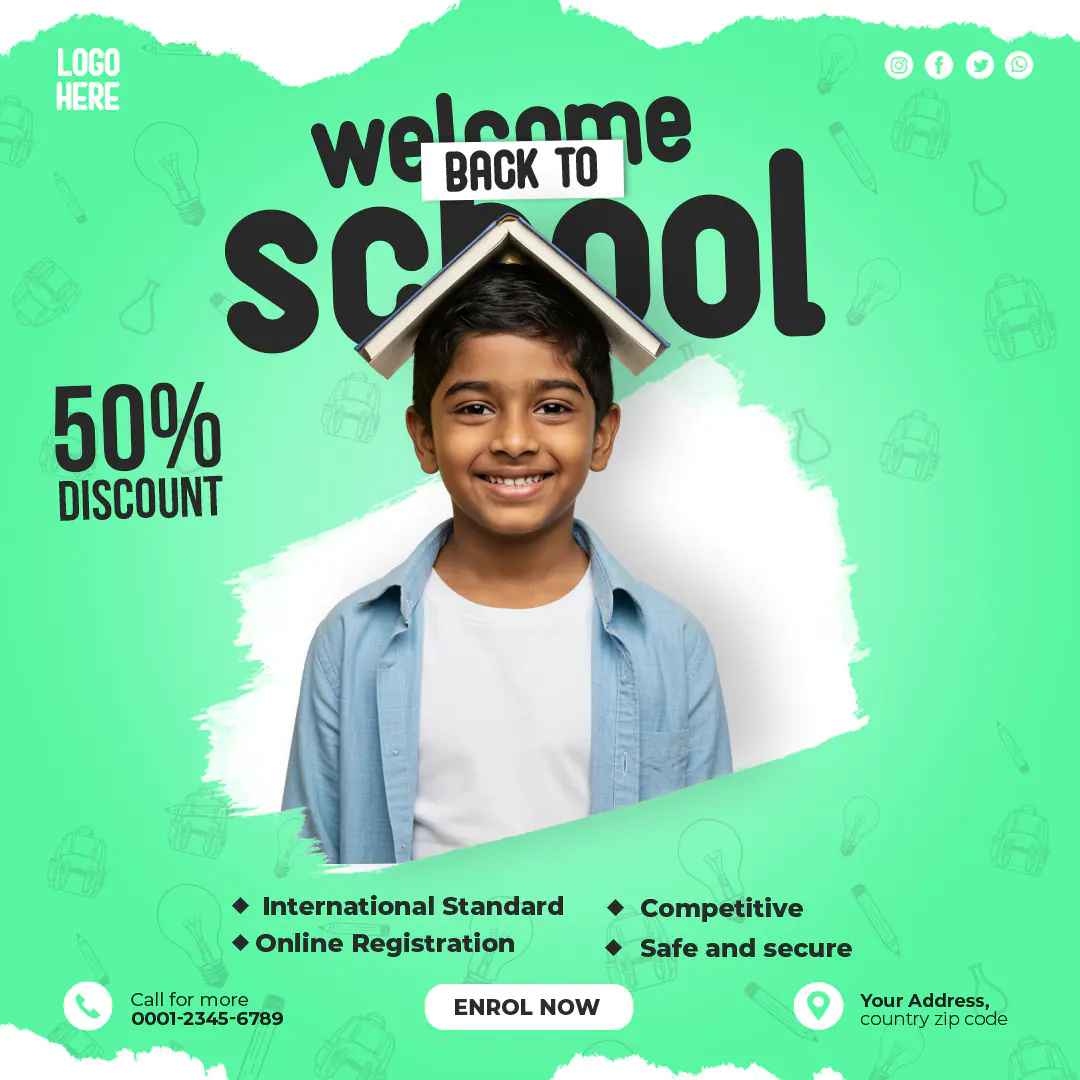 Back to School Discount Promotion Template