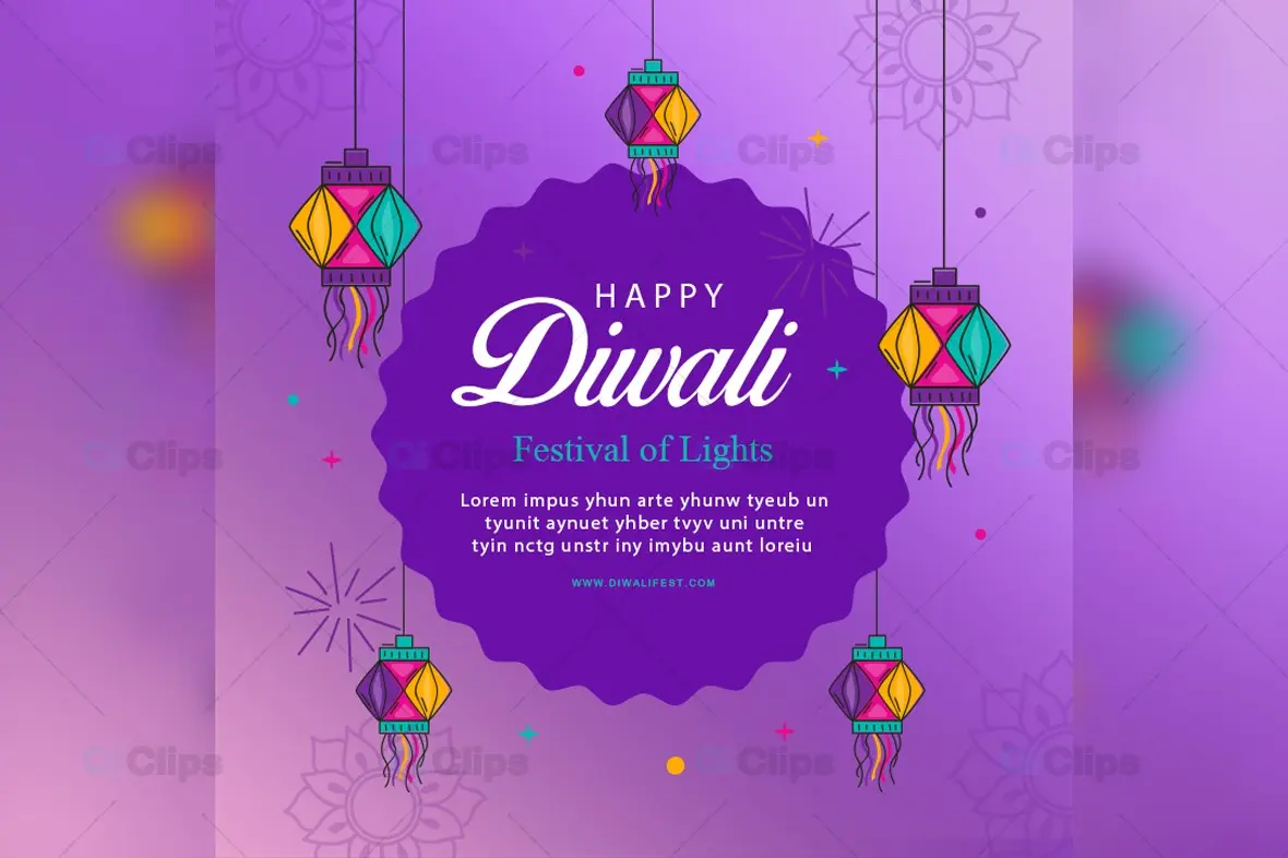 Diwali Festival Greeting Card PSD Template