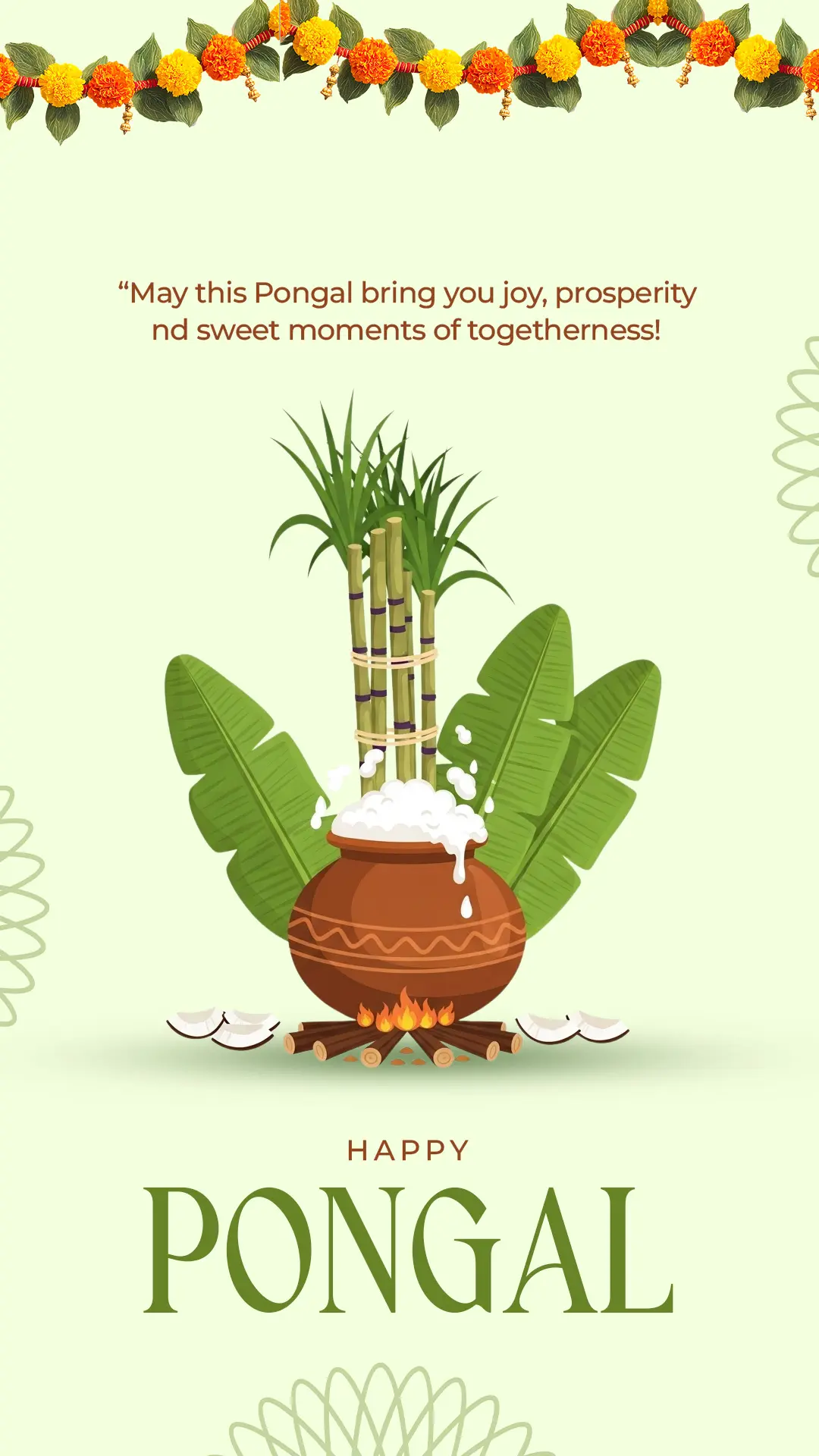 Illustrated Pongal Festival Greeting Template