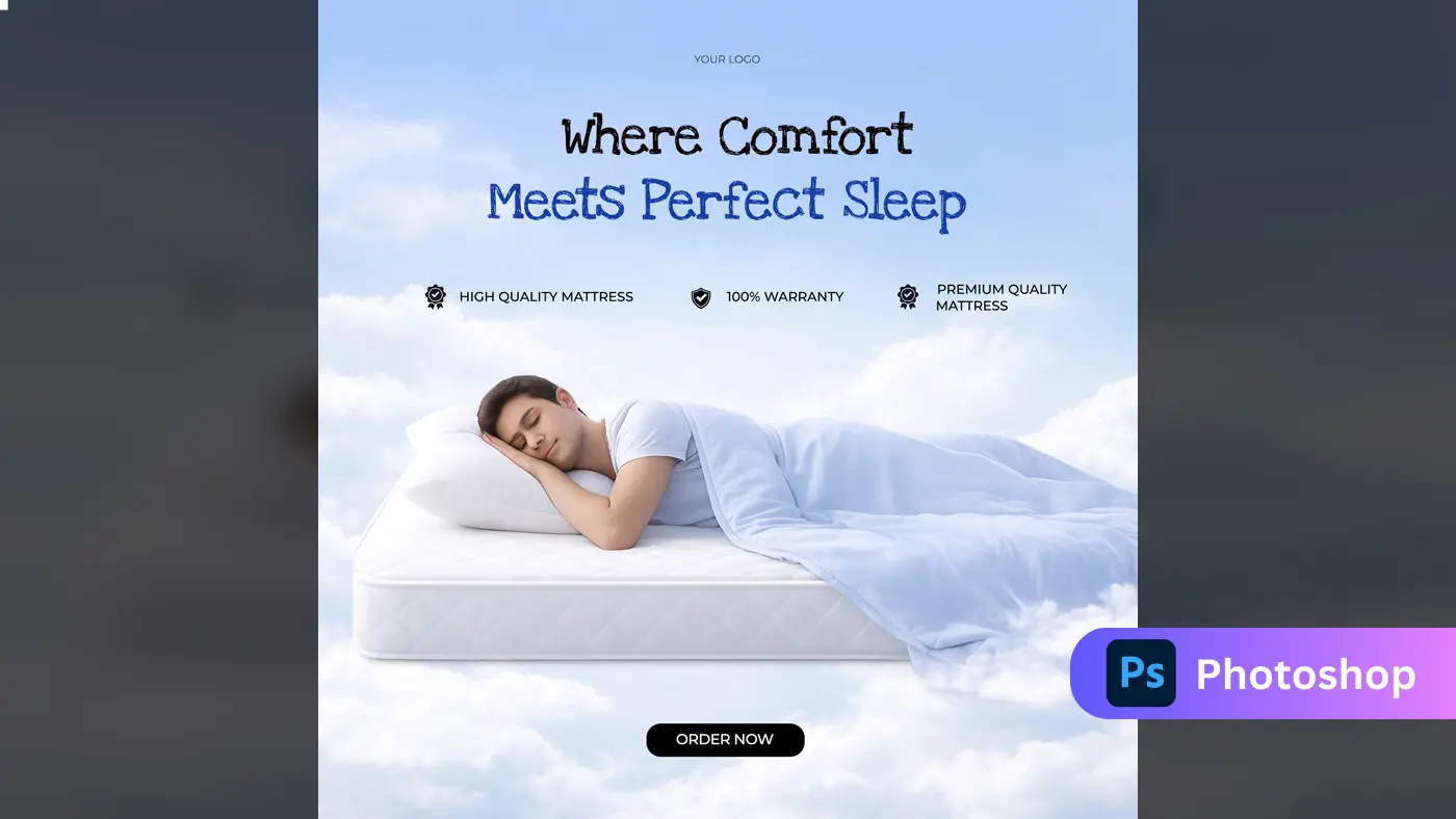 Comfortable Sleep & Mattress Ad Template