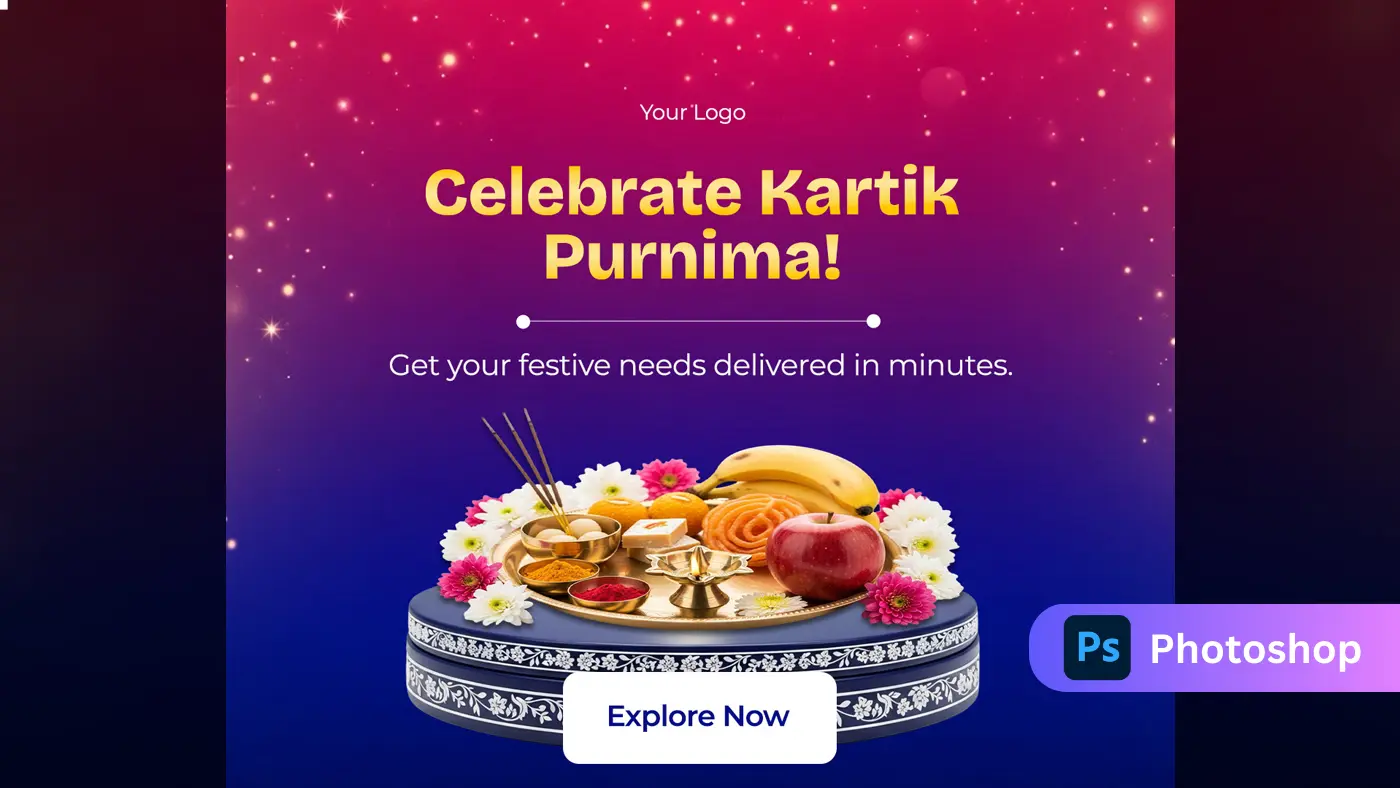 Kartik Purnima Delivery Service Banner Template