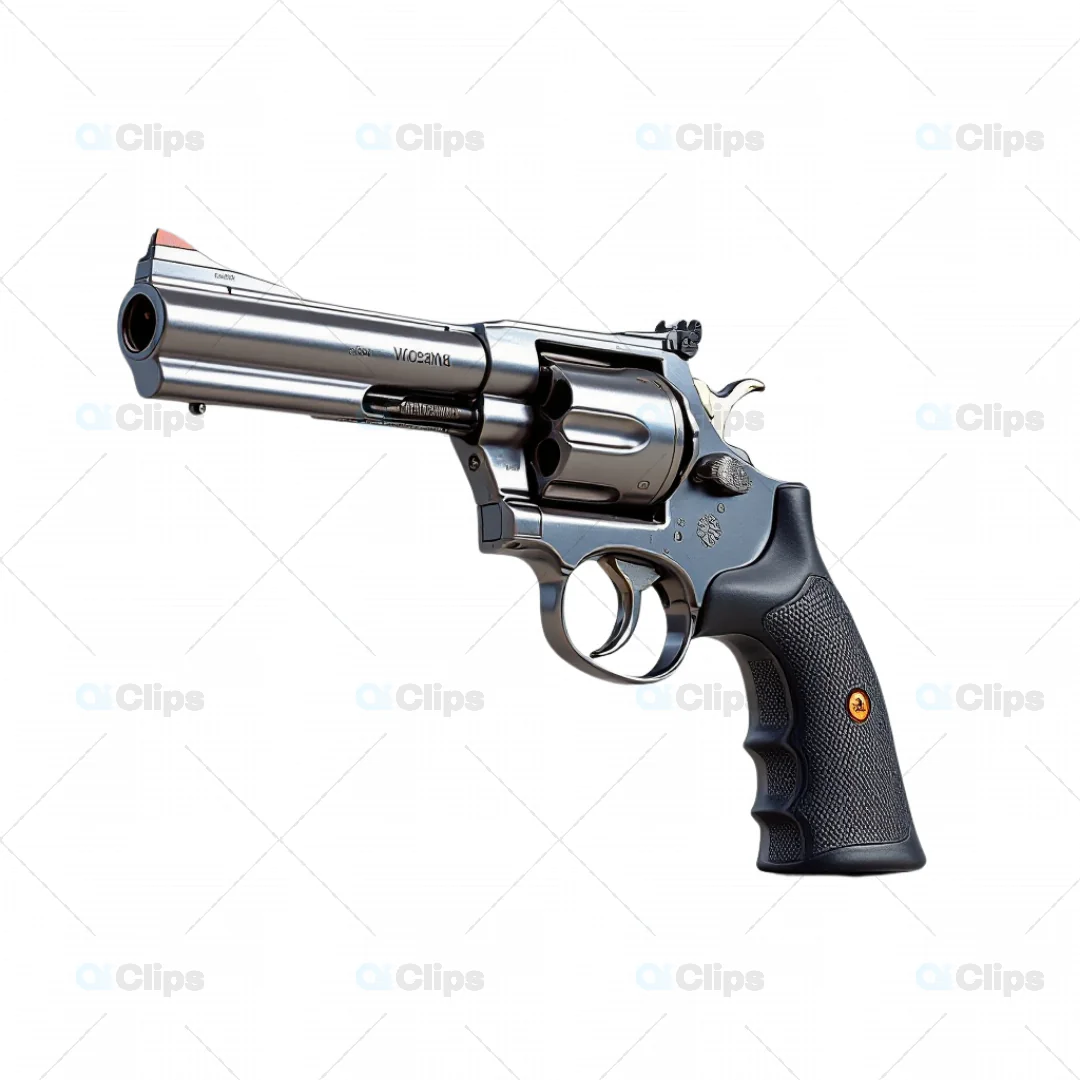 High-Detail 3D Revolver Model with Textured Grip