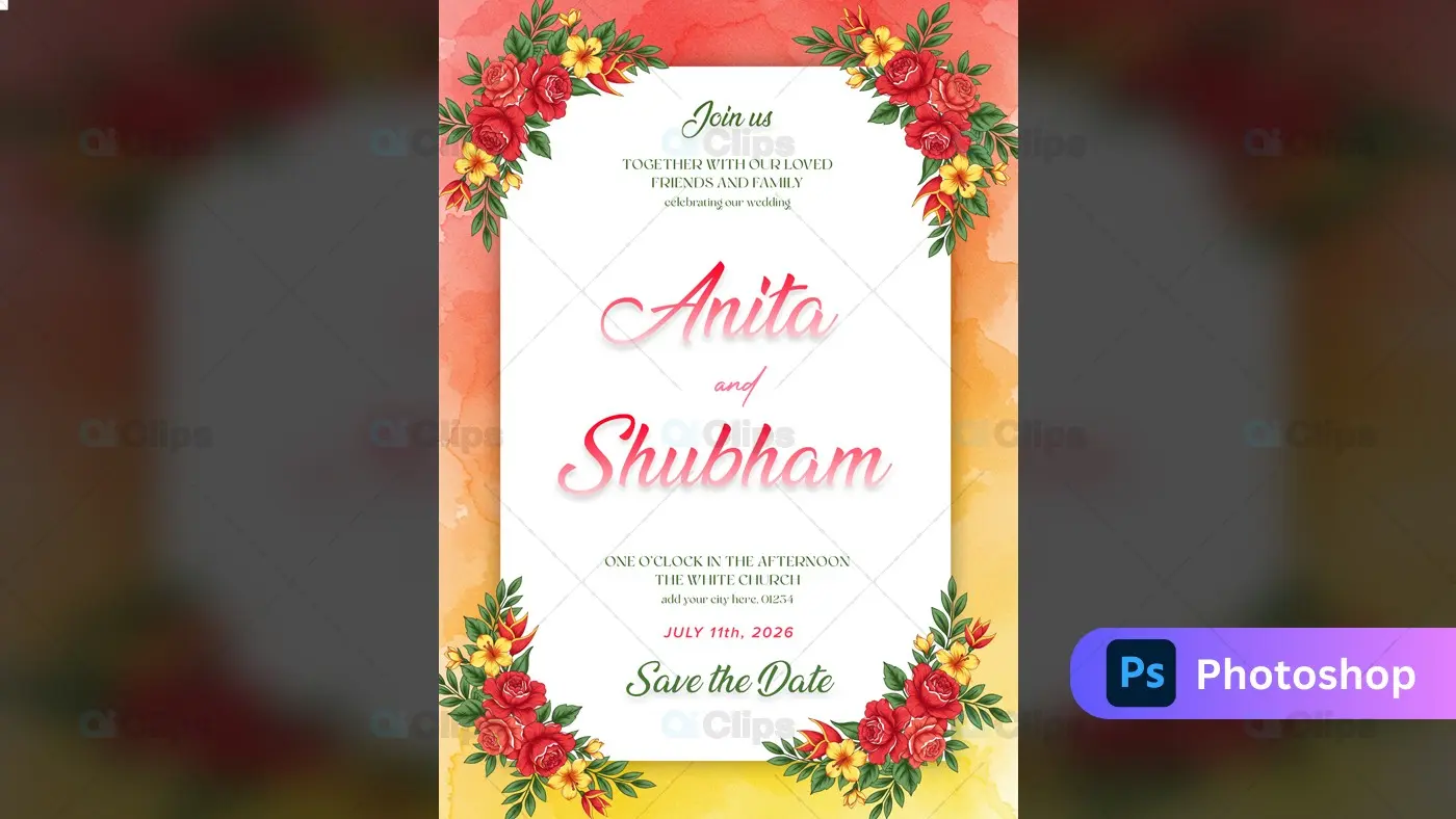 Classic Indian Wedding Photoshop PSD Template | AIClips