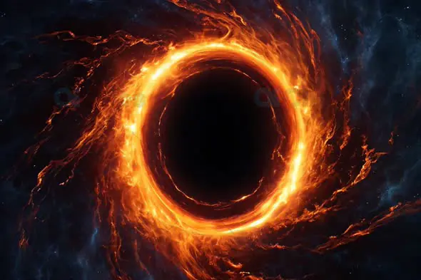 Fiery Energy Ring – Cosmic Vortex with Intense Flames
