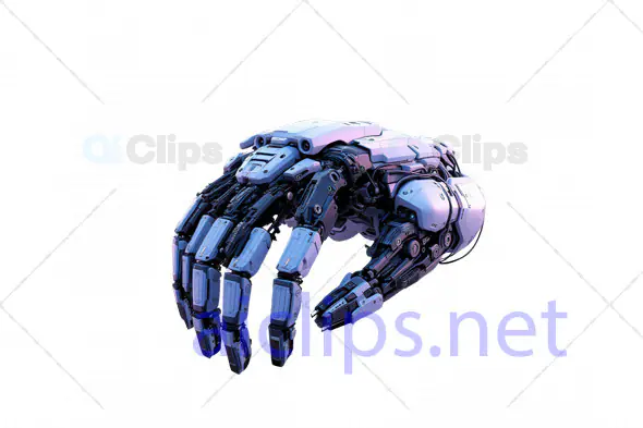 Futuristic 3D Robotic Hand Model in Fist Position