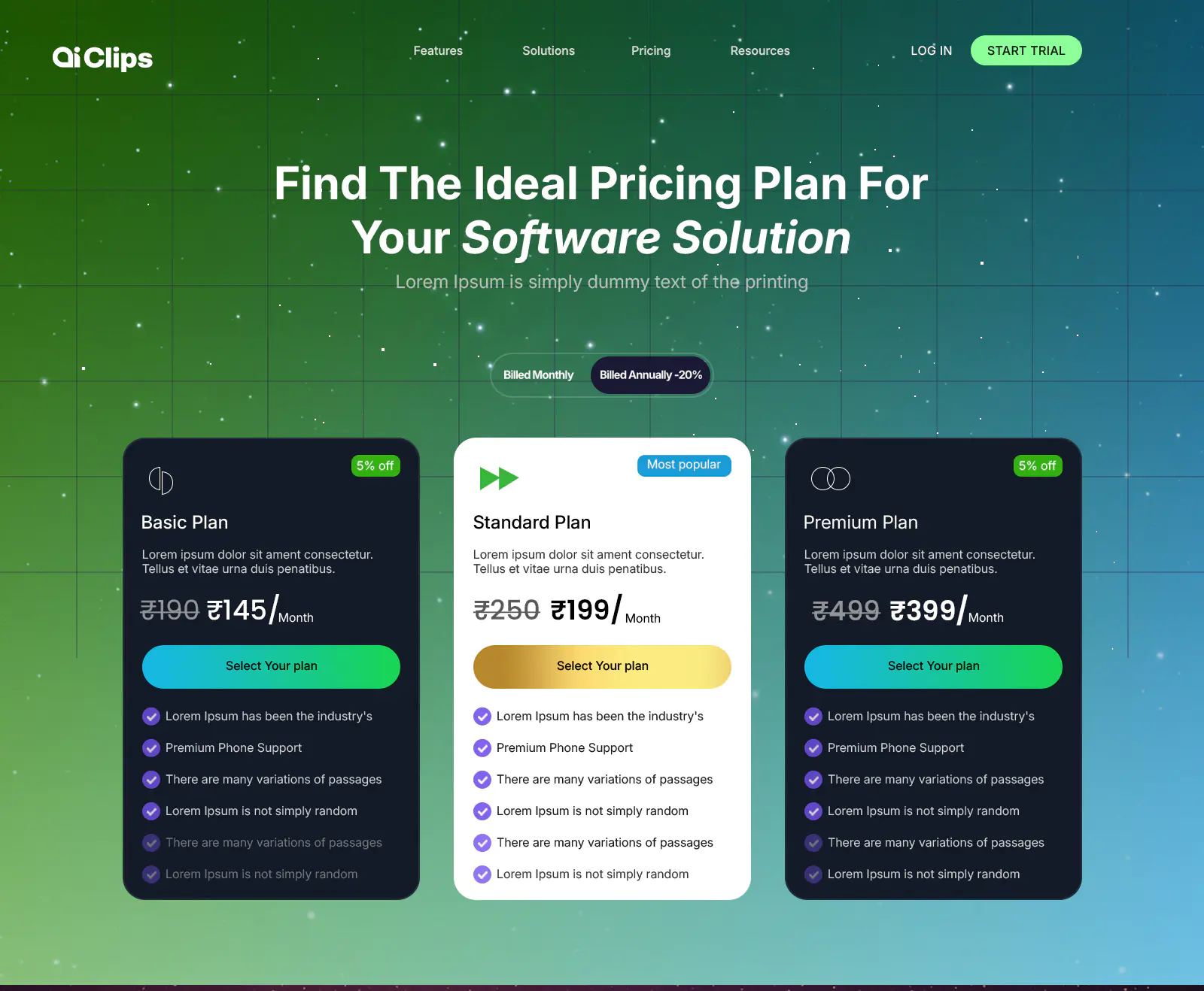 Software Pricing Plan Template