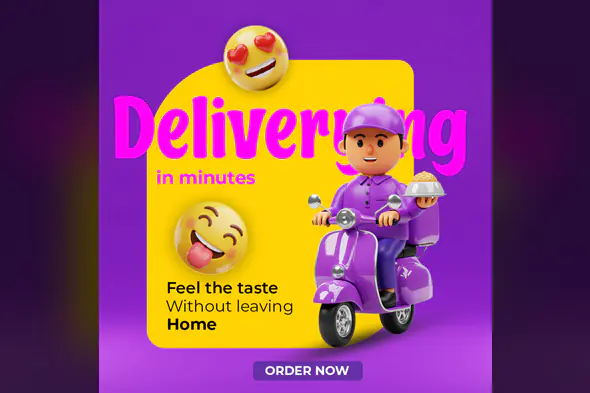 Enhanced Speedy Food Delivery Promo Template