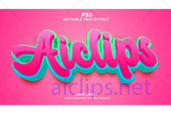3D Retro Pop Text Effect PSD