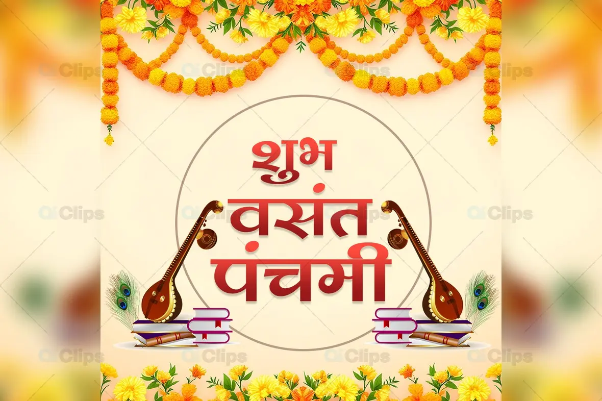 Vasant Panchami Greeting Card PSD Template