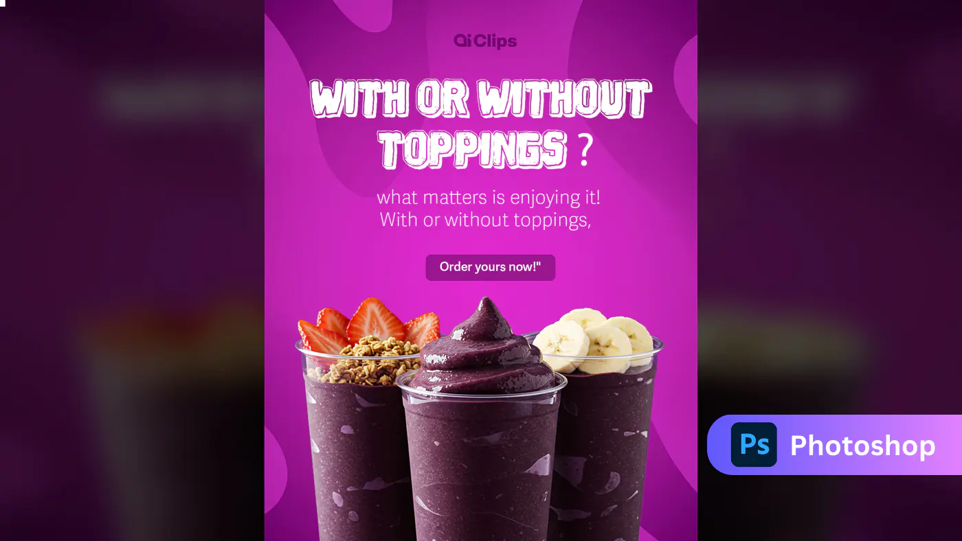 Smoothie Toppings Choice PSD Template