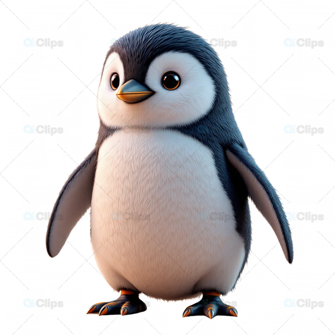 Adorable Baby Penguin 3D Model