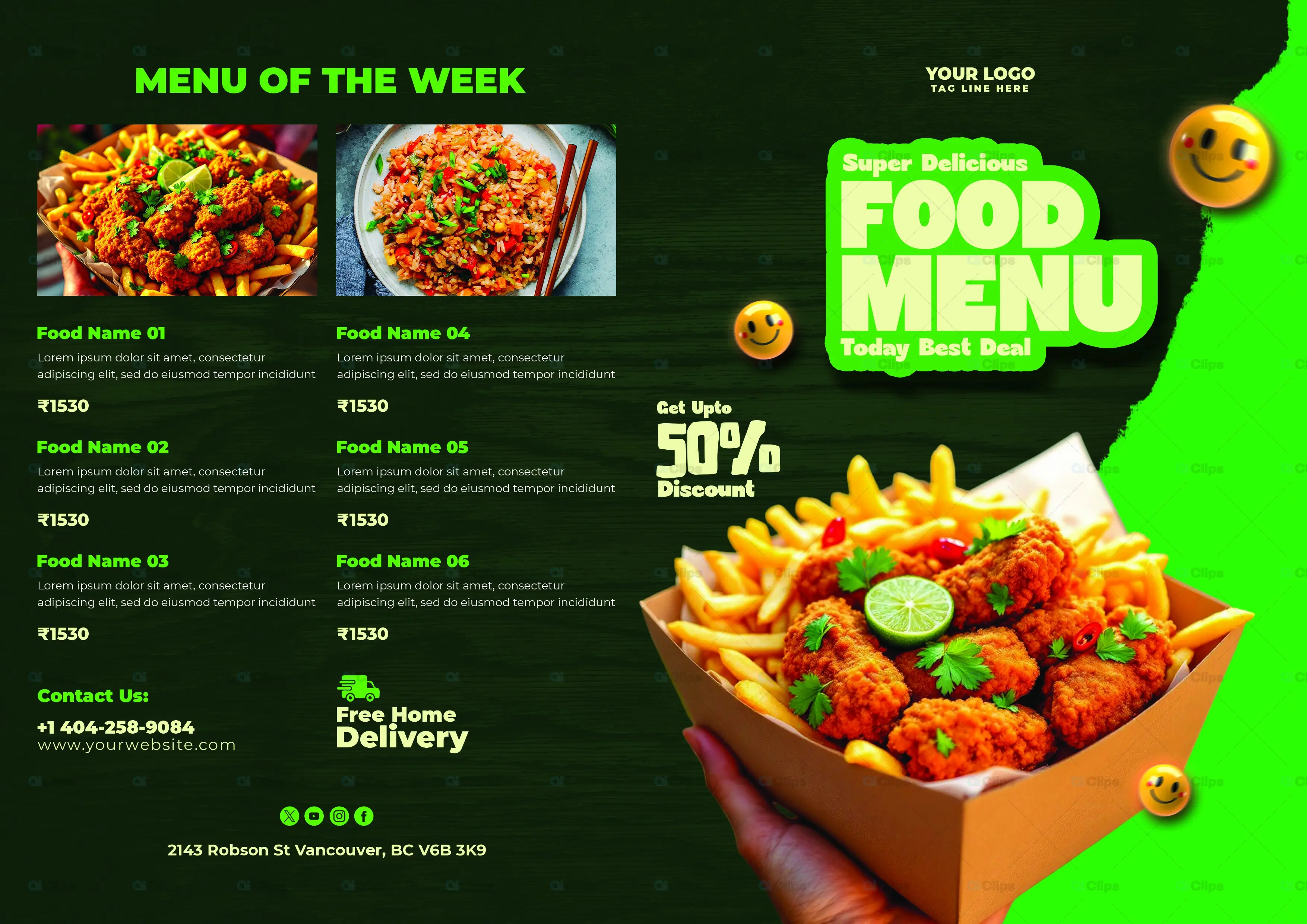 Modern Food Menu PSD Template
