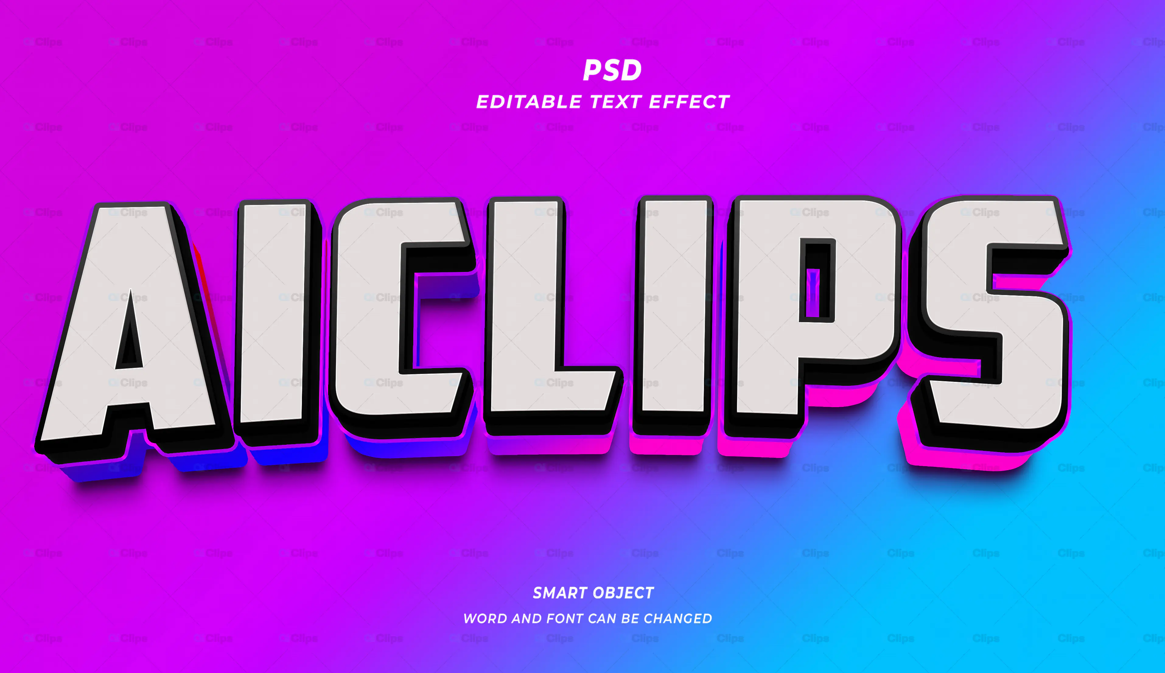 3D Bold Text Effect PSD